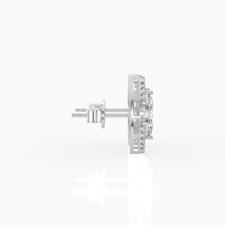 Halo Marquise Solitaire Lab-Grown Diamond Stud Earrings