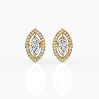 Halo Marquise Solitaire Lab-Grown Diamond Stud Earrings