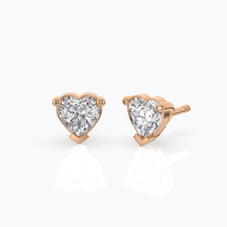 Heart Solitaire Lab-Grown Diamond Stud Earrings