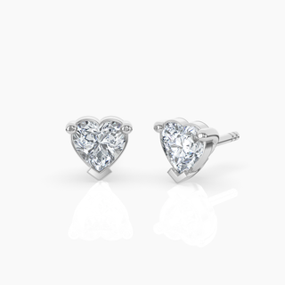 Heart Solitaire Lab-Grown Diamond Stud Earrings