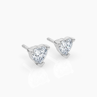 Heart Solitaire Lab-Grown Diamond Stud Earrings