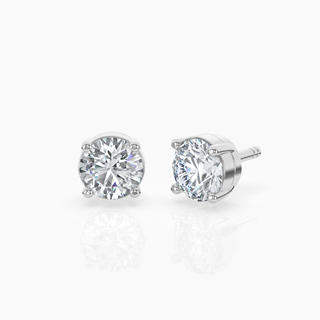 Round Solitaire Lab-Grown Diamond Stud Earrings