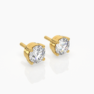 Round Solitaire Lab-Grown Diamond Stud Earrings