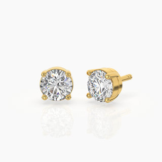 Round Solitaire Lab-Grown Diamond Stud Earrings