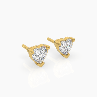 Heart Solitaire Lab-Grown Diamond Stud Earrings