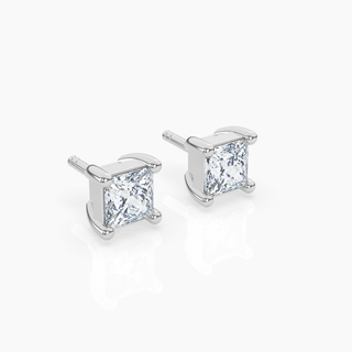 Princess Solitaire Lab-Grown Diamond Stud Earrings