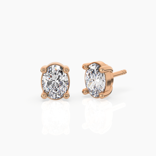 Oval Solitaire Lab-Grown Diamond Stud Earrings