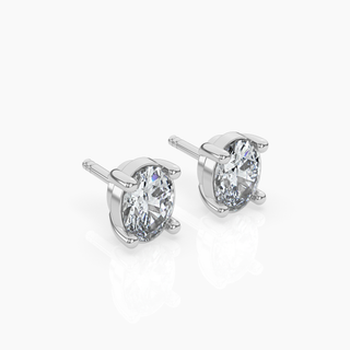 Oval Solitaire Lab-Grown Diamond Stud Earrings