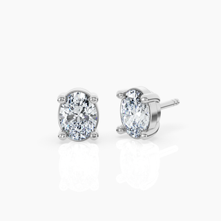 Oval Solitaire Lab-Grown Diamond Stud Earrings