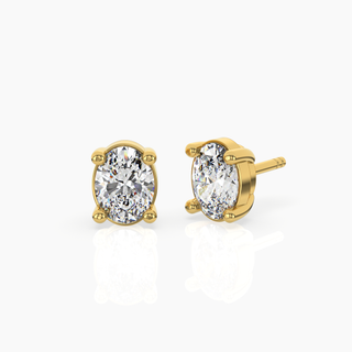 Oval Solitaire Lab-Grown Diamond Stud Earrings