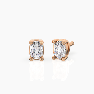 Cushion Solitaire Lab-Grown Diamond Stud Earrings