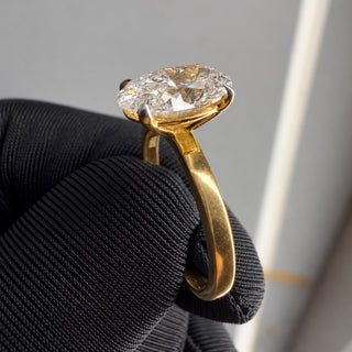 Oval Cut Lab-Grown Diamond Solitaire Ring in 18K Gold