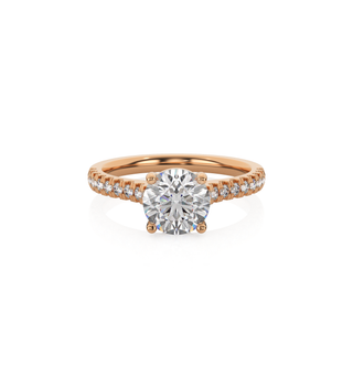 Round Solitaire Ring with Diamond Band