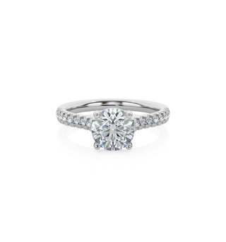 Round Solitaire Ring with Diamond Band