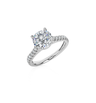 Round Solitaire Ring with Diamond Band