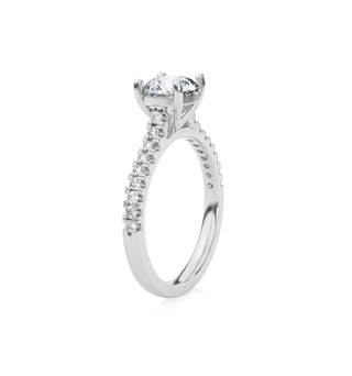 Round Solitaire Ring with Diamond Band