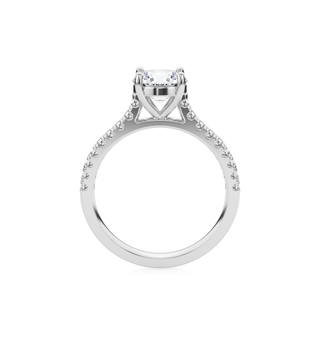 Round Solitaire Ring with Diamond Band