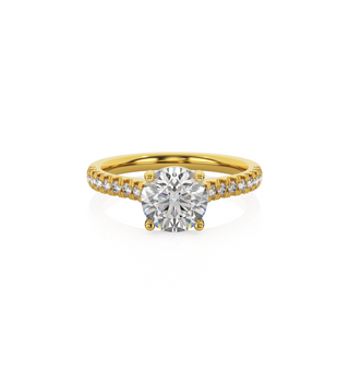 Round Solitaire Ring with Diamond Band