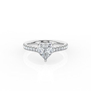 Heart Solitaire Ring with Diamond Band