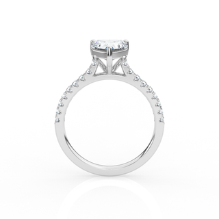 Heart Solitaire Ring with Diamond Band