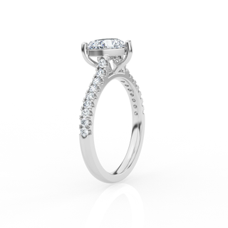 Heart Solitaire Ring with Diamond Band