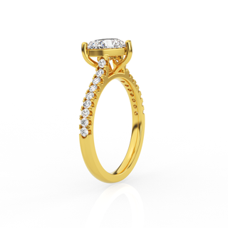 Heart Solitaire Ring with Diamond Band