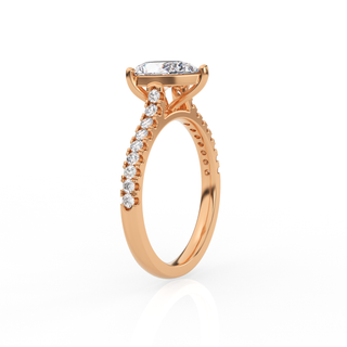 Pear Solitaire Ring with Diamond Band