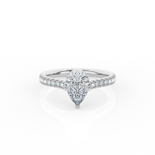 Pear Solitaire Ring with Diamond Band