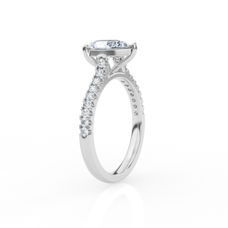 Pear Solitaire Ring with Diamond Band