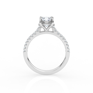 Cushion Solitaire Ring with Diamond Band