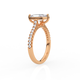 Marquise Solitaire Ring with Diamond Band