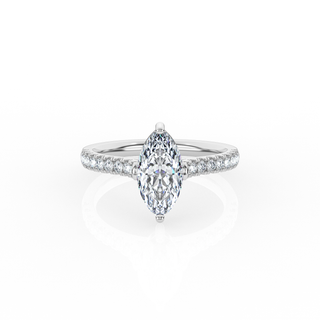 Marquise Solitaire Ring with Diamond Band