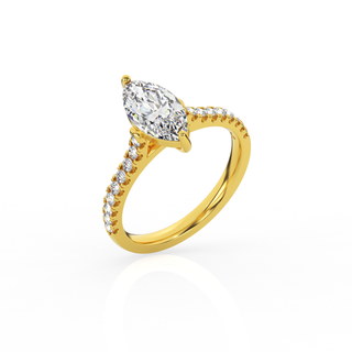 Marquise Solitaire Ring with Diamond Band