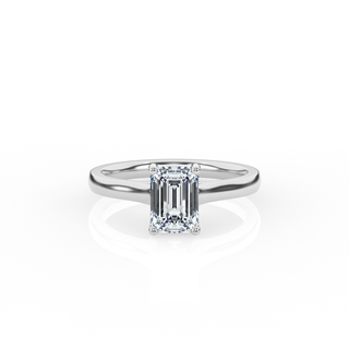 Emerald Solitaire Lab-Grown Diamond Ring