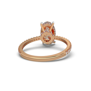 2.00cts Oval Hidden Halo With Pave Side Setting Ring
