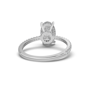2.00cts Oval Hidden Halo With Pave Side Setting Ring