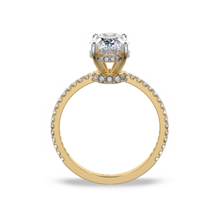 2.00cts Oval Hidden Halo With Pave Side Setting Ring