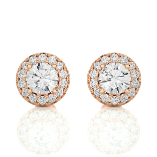 1.50 Carat Round Diamond Halo Studs