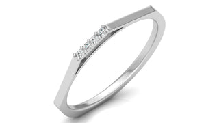 Sleek Gold V-Shape Ring with Diamond Accents