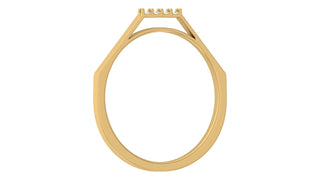 Sleek Gold V-Shape Ring with Diamond Accents