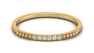 Elegant Gold Beaded Diamond Eternity Band