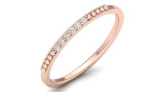 Elegant Gold Beaded Diamond Eternity Band