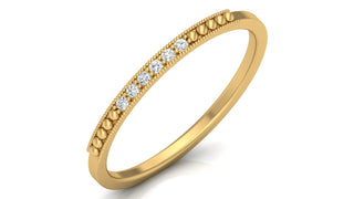 Elegant Gold Beaded Diamond Eternity Band