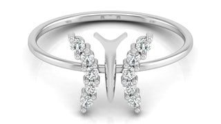 Butterfly Diamond Split Band Ring