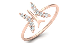 Butterfly Diamond Split Band Ring