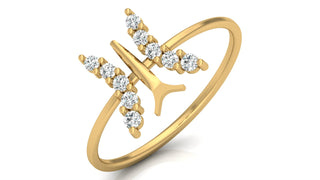 Butterfly Diamond Split Band Ring