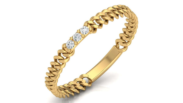 Silver Twisted Rope Diamond Ring