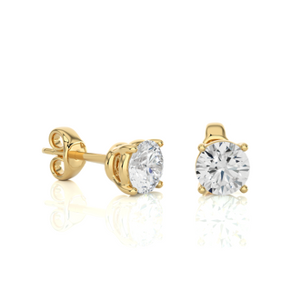 1.50 cts Round Earring Stud Modern