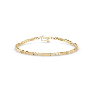 Sophisticated tennis bracelet with 0.63 ct round diamonds in 8.71 gm of 18kt gold. A stunning piece of lab-grown diamond jewellery, perfect for ethical jewellery lovers.