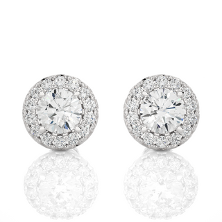 1.50 Carat Round Diamond Halo Studs